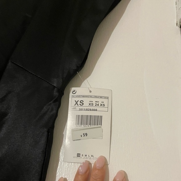 Zara Basic black Satin MIDI Dress Size XS - Picture 15 of 15
